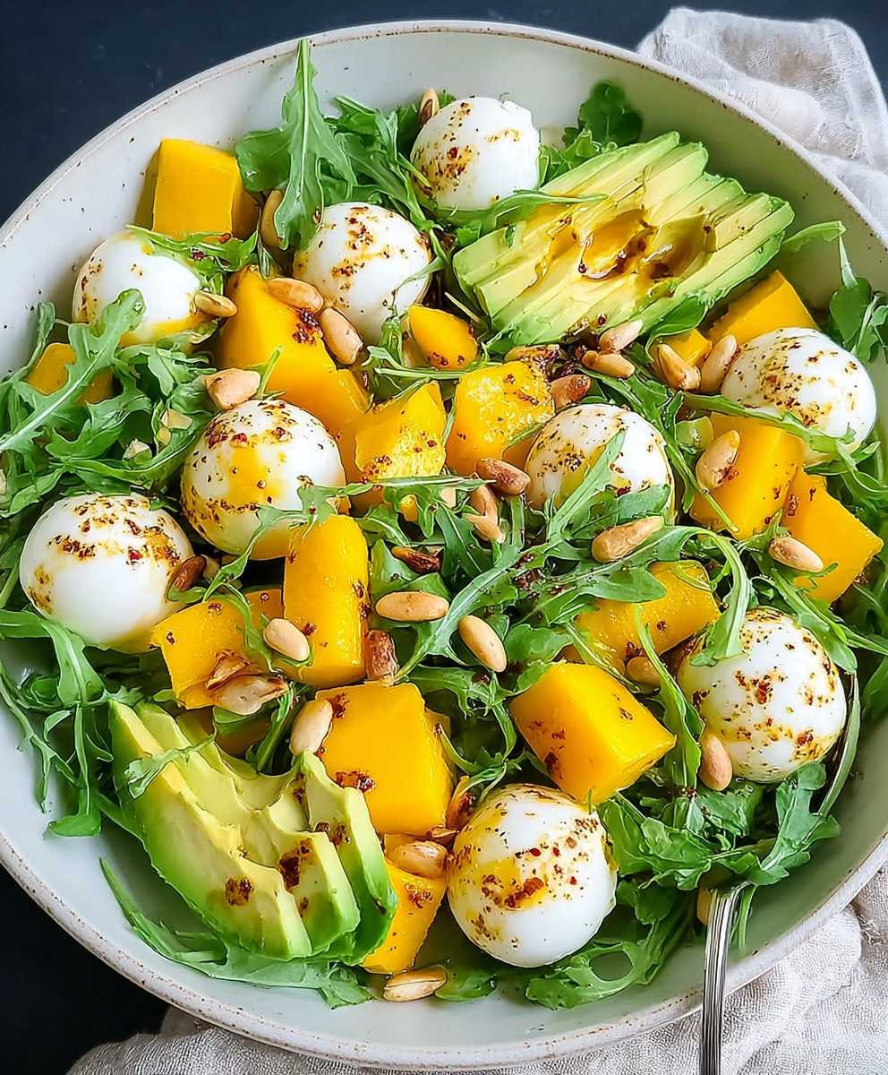 Rucola Mango Salat Pinienkerne