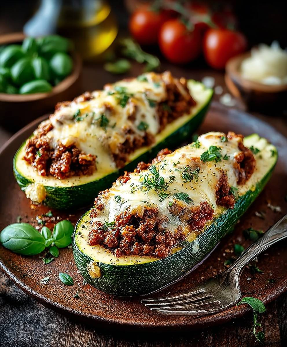 Gefüllte Zucchini mit Hackfleisch