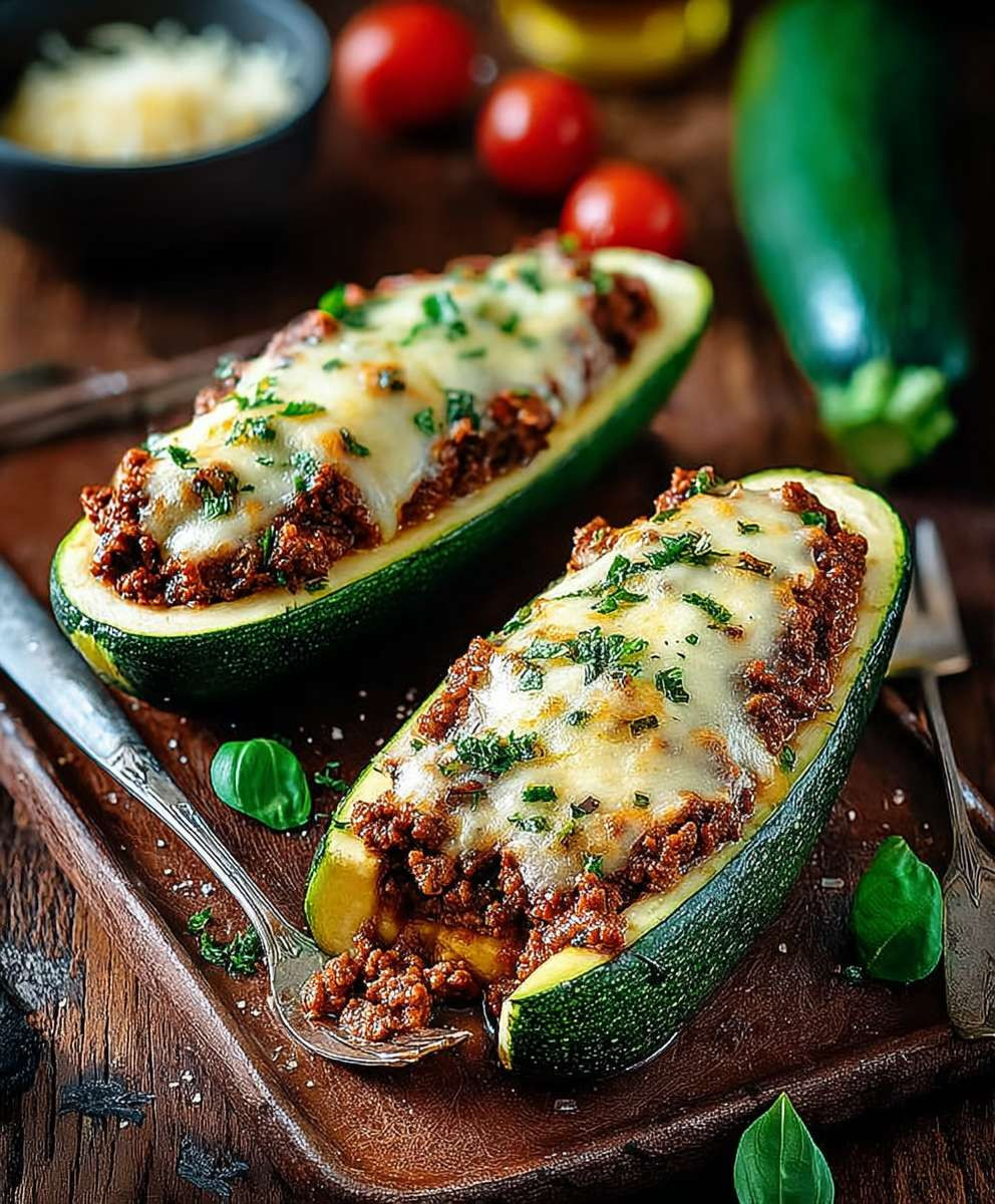 Gefüllte Zucchini mit Hackfleisch