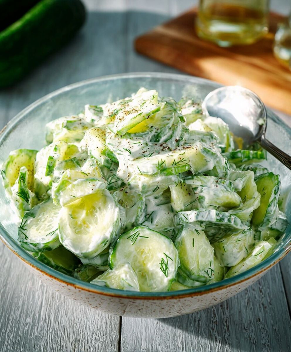 Gurkensalat mit Joghurt Dressing