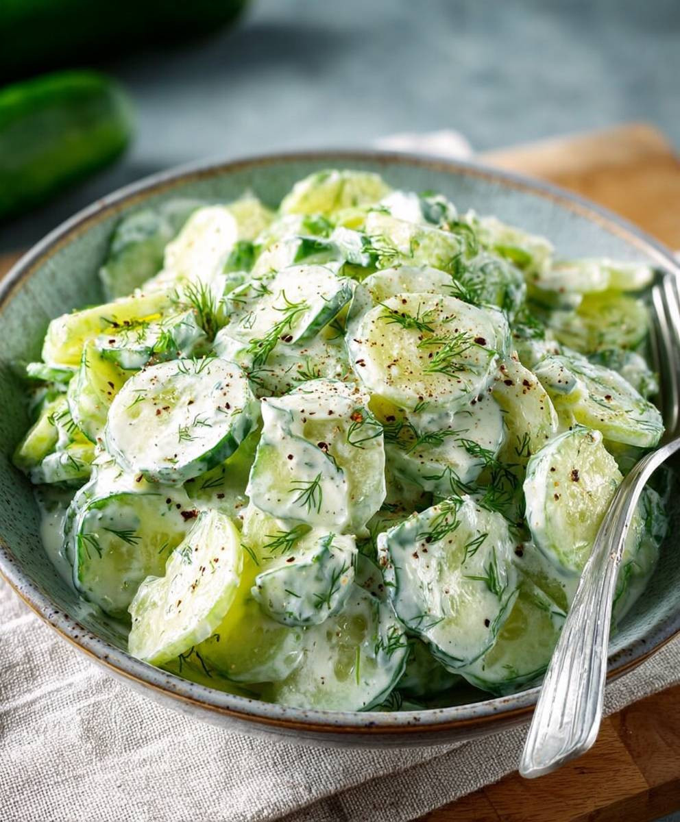 Gurkensalat mit Joghurt Dressing