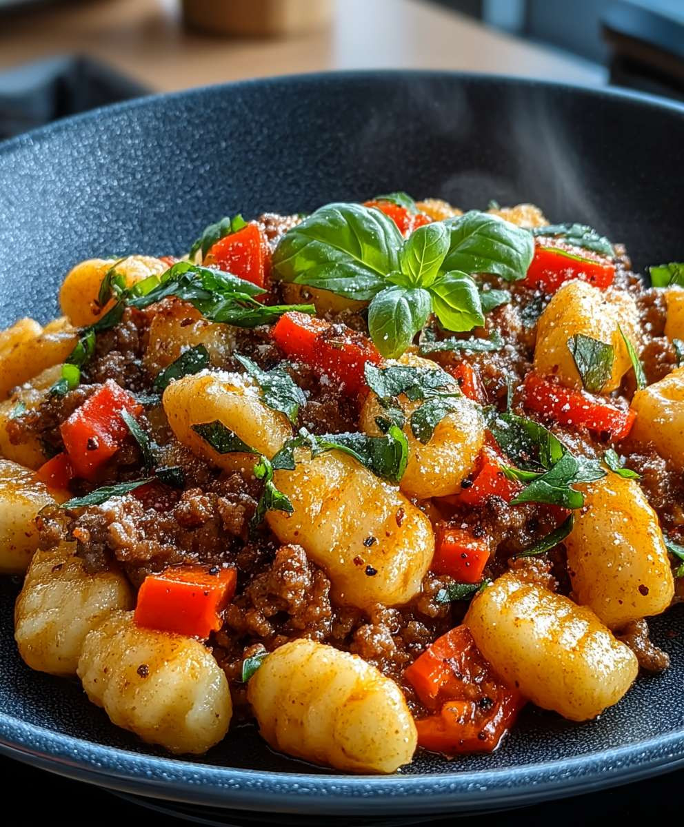 Gnocchi Pfanne Hackfleisch Paprika