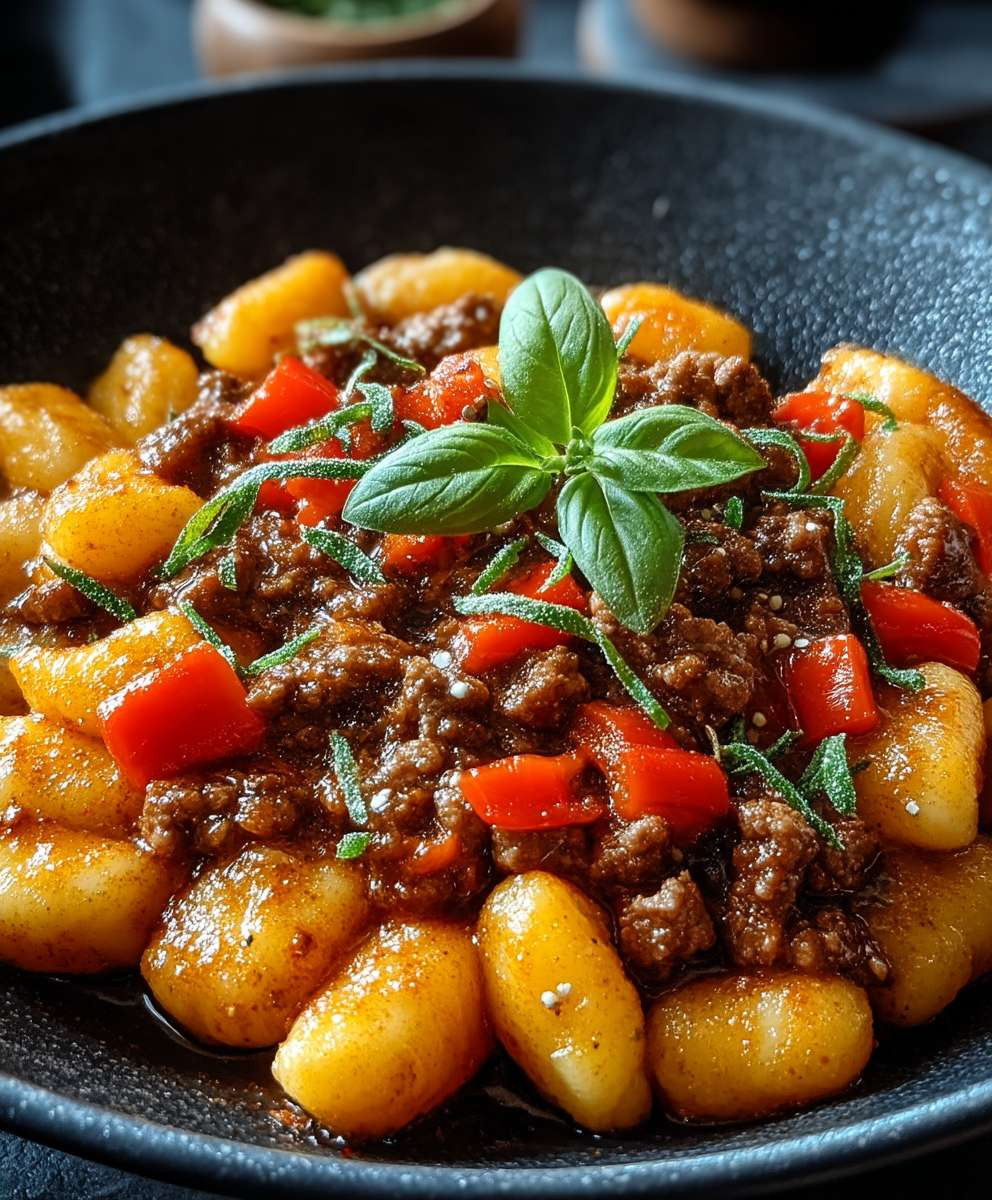 Gnocchi Pfanne Hackfleisch Paprika