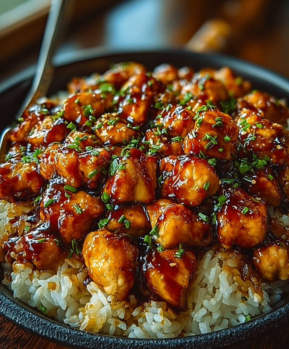 Honig BBQ Hähnchen Reis