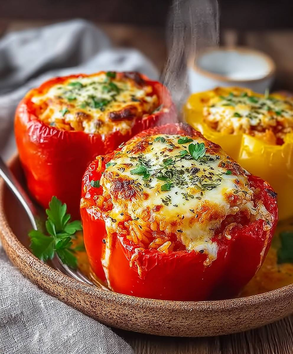 Gefüllte Paprika mit Reis Feta