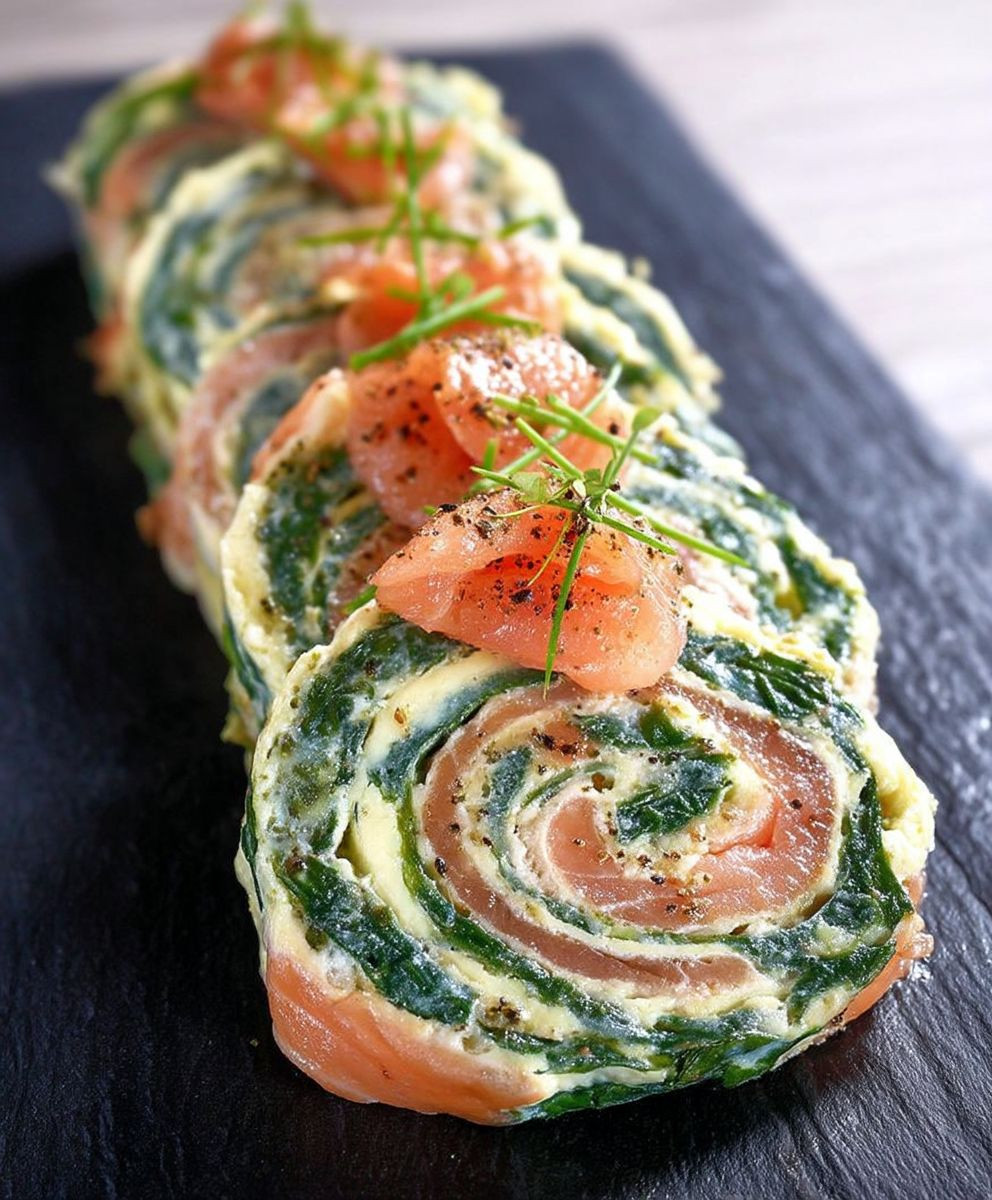 Low Carb Spinat Lachs Rolle
