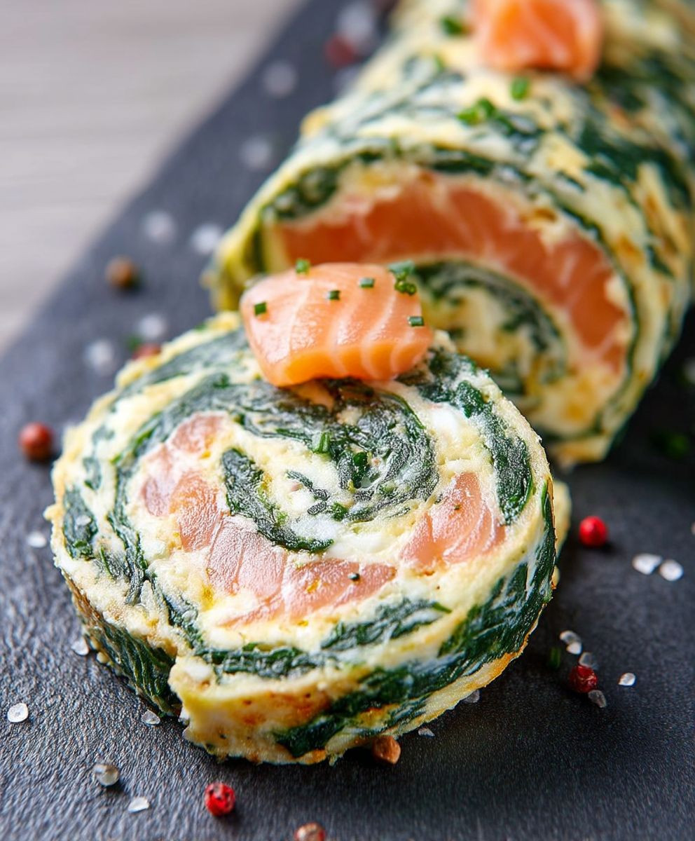Low Carb Spinat Lachs Rolle