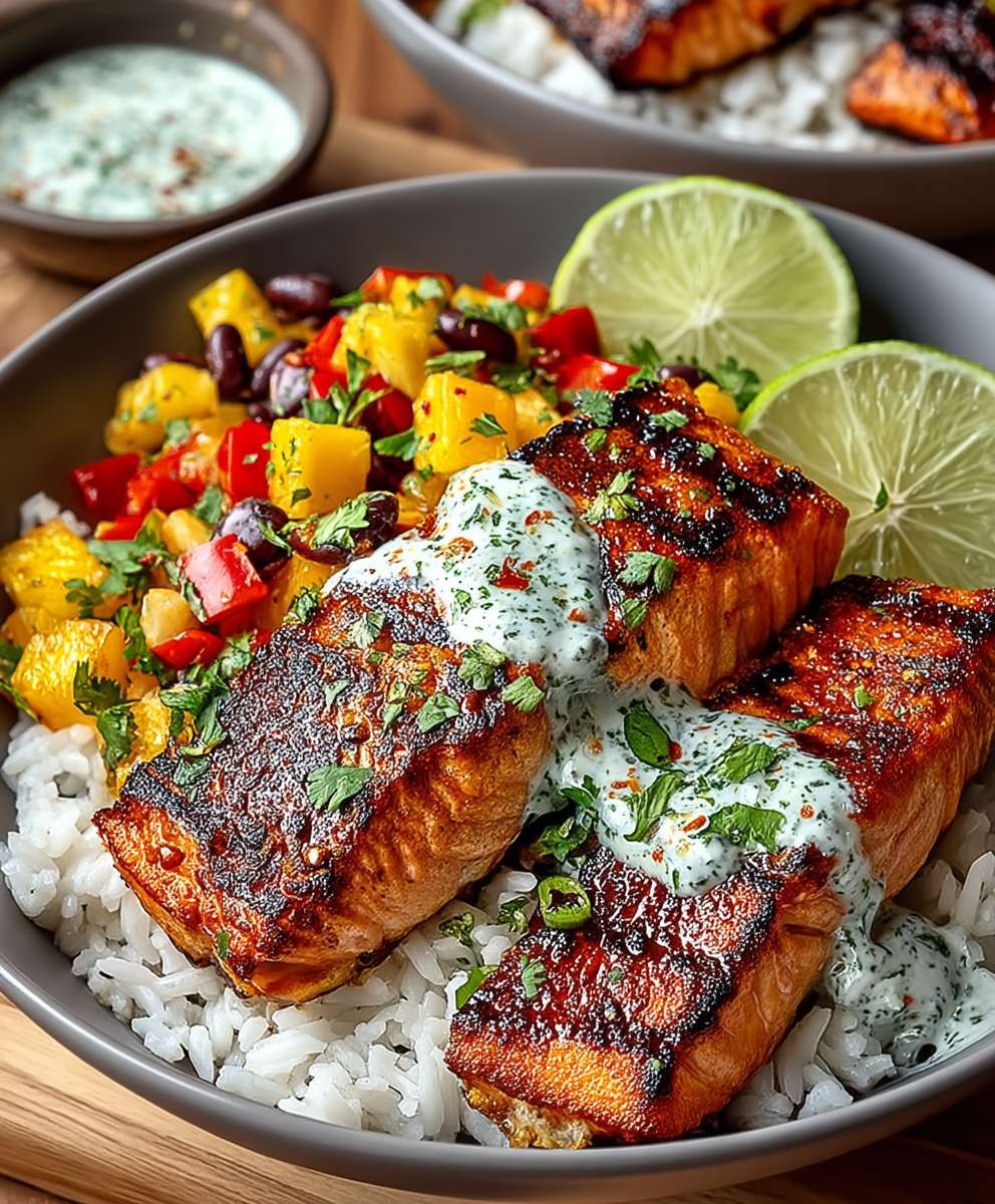 Chili Limetten Lachs Bowl