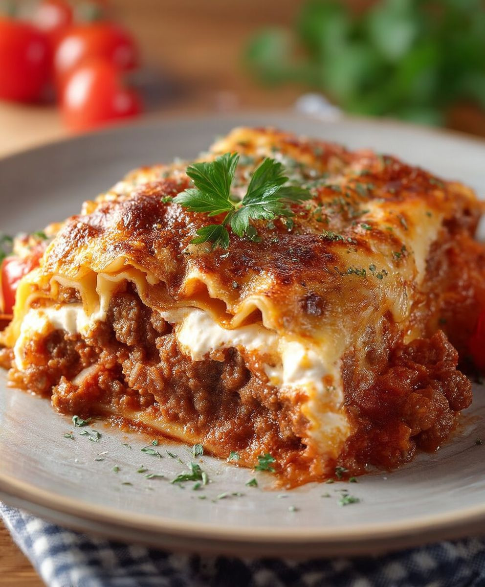 Lasagne klassisch Hackfleisch Creme Fraiche