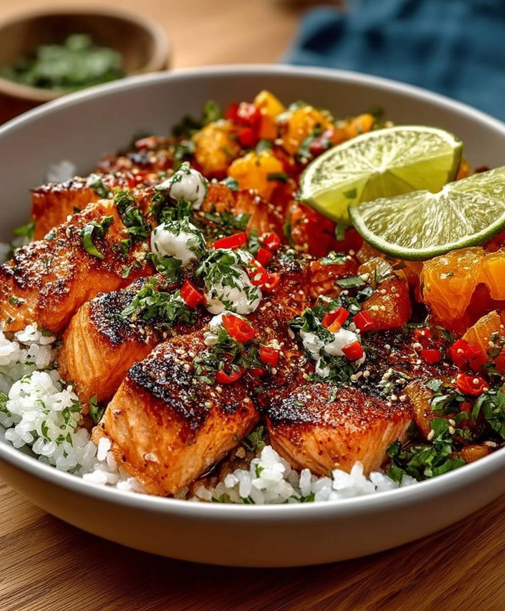 Chili Limetten Lachs Bowl