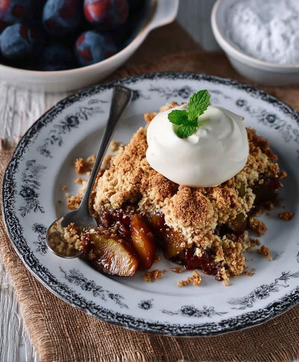 Zwetschgen Crumble gesund zuckerfrei