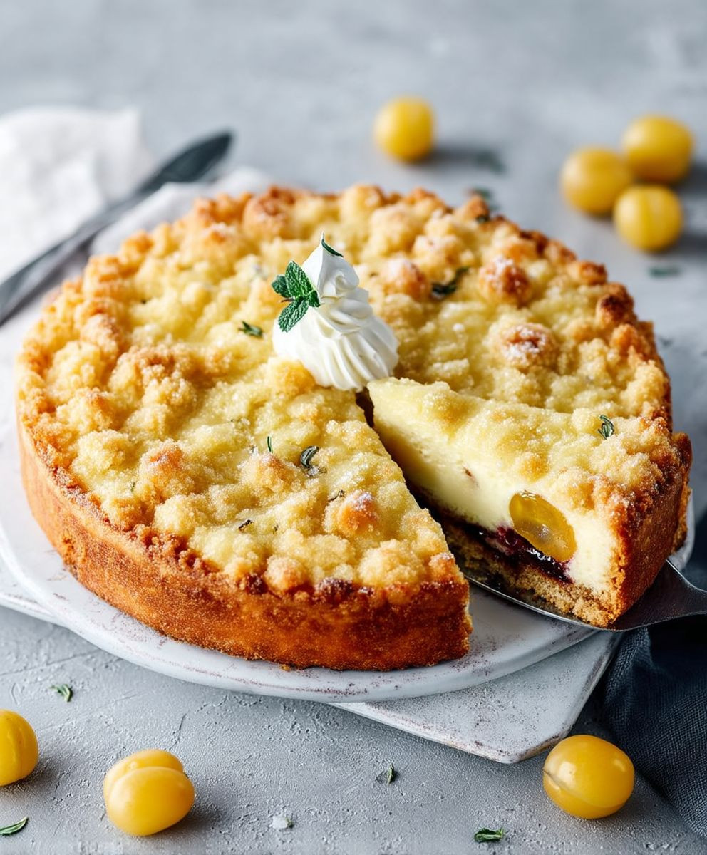 Mirabellenkuchen Schmand Streusel