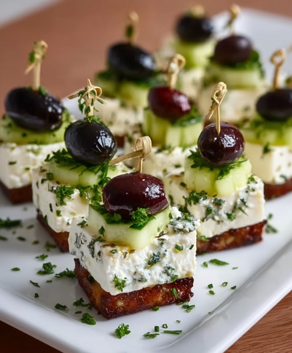 Feta Spieße gesunde Partyhäppchen