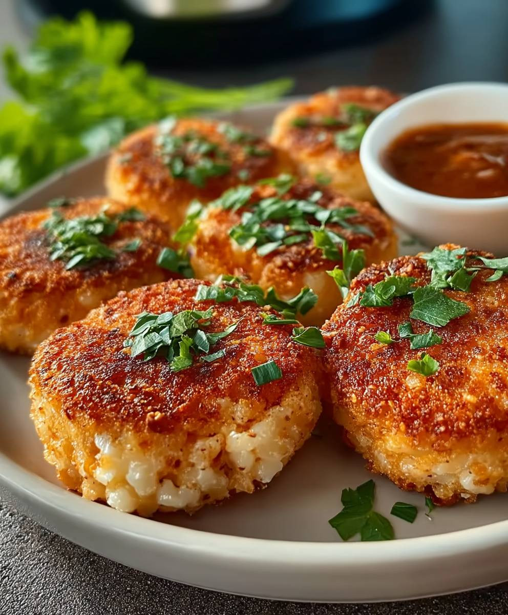 Heißluftfritteuse Reis Frikadellen