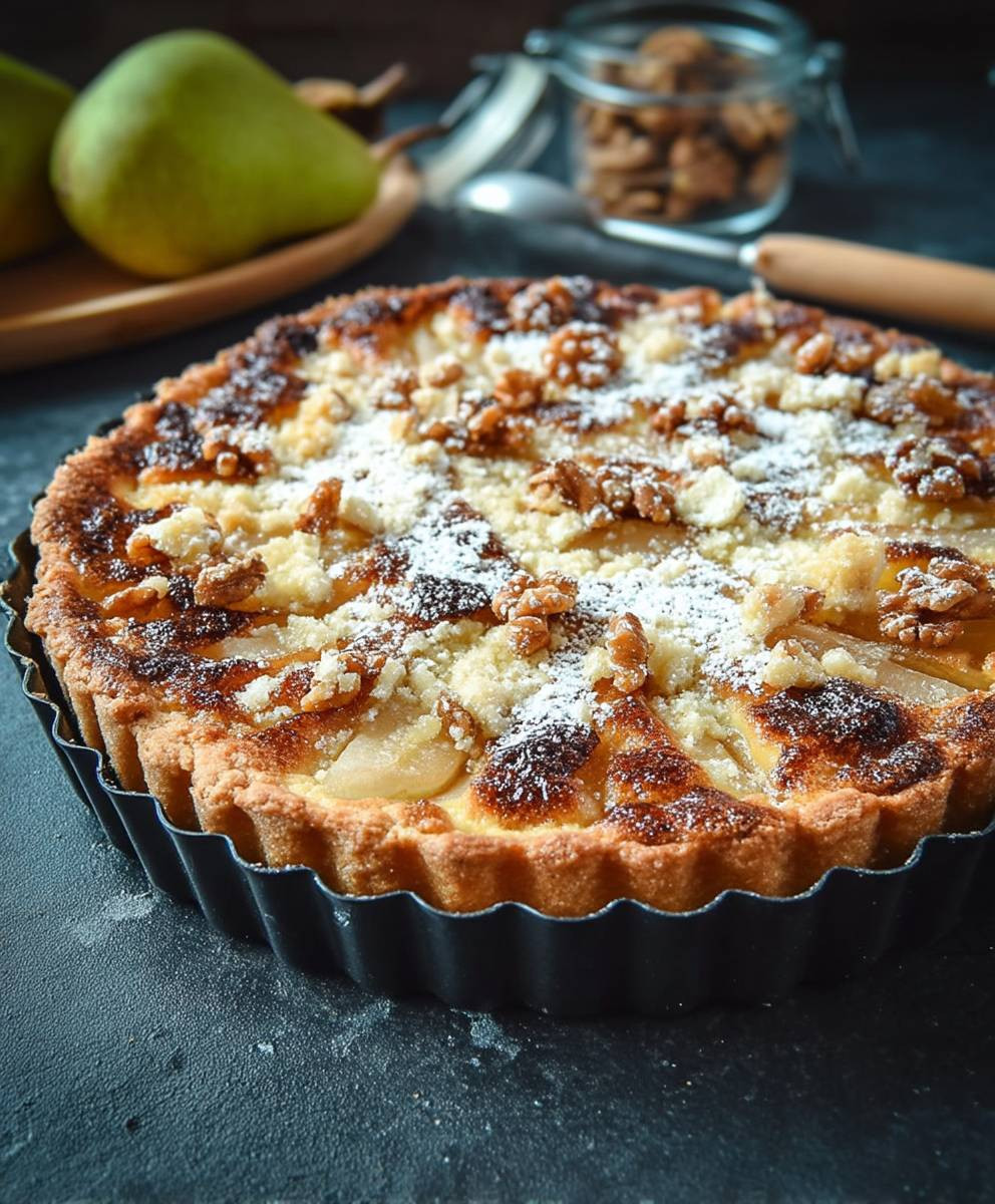 Birnen Tarte Walnüsse backen