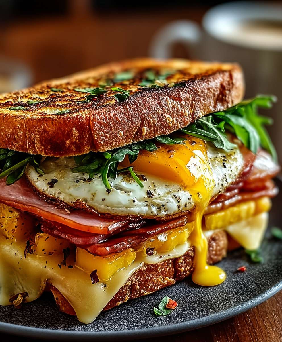 Bauernfrühstück Sandwich einfach zubereiten