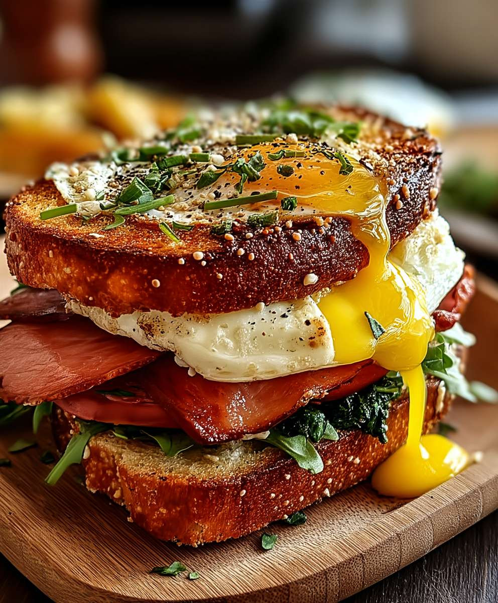 Bauernfrühstück Sandwich einfach zubereiten