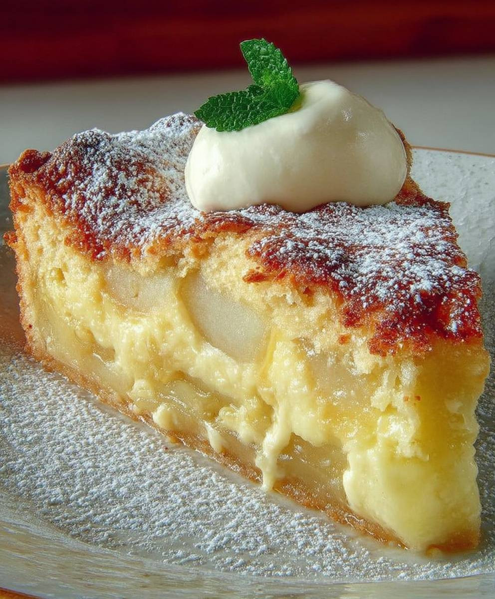 Birnenkuchen Vanilleguss backen