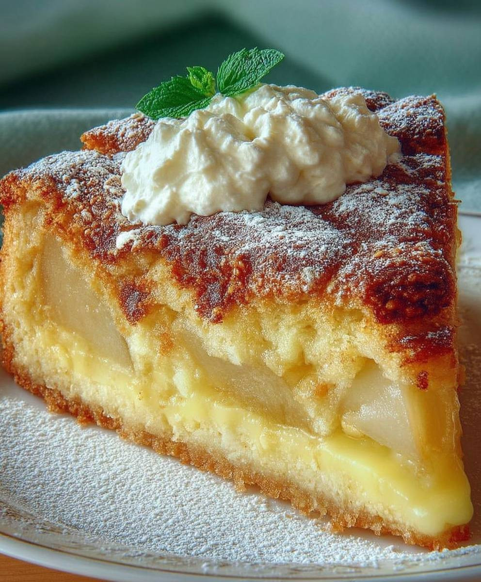 Birnenkuchen Vanilleguss backen