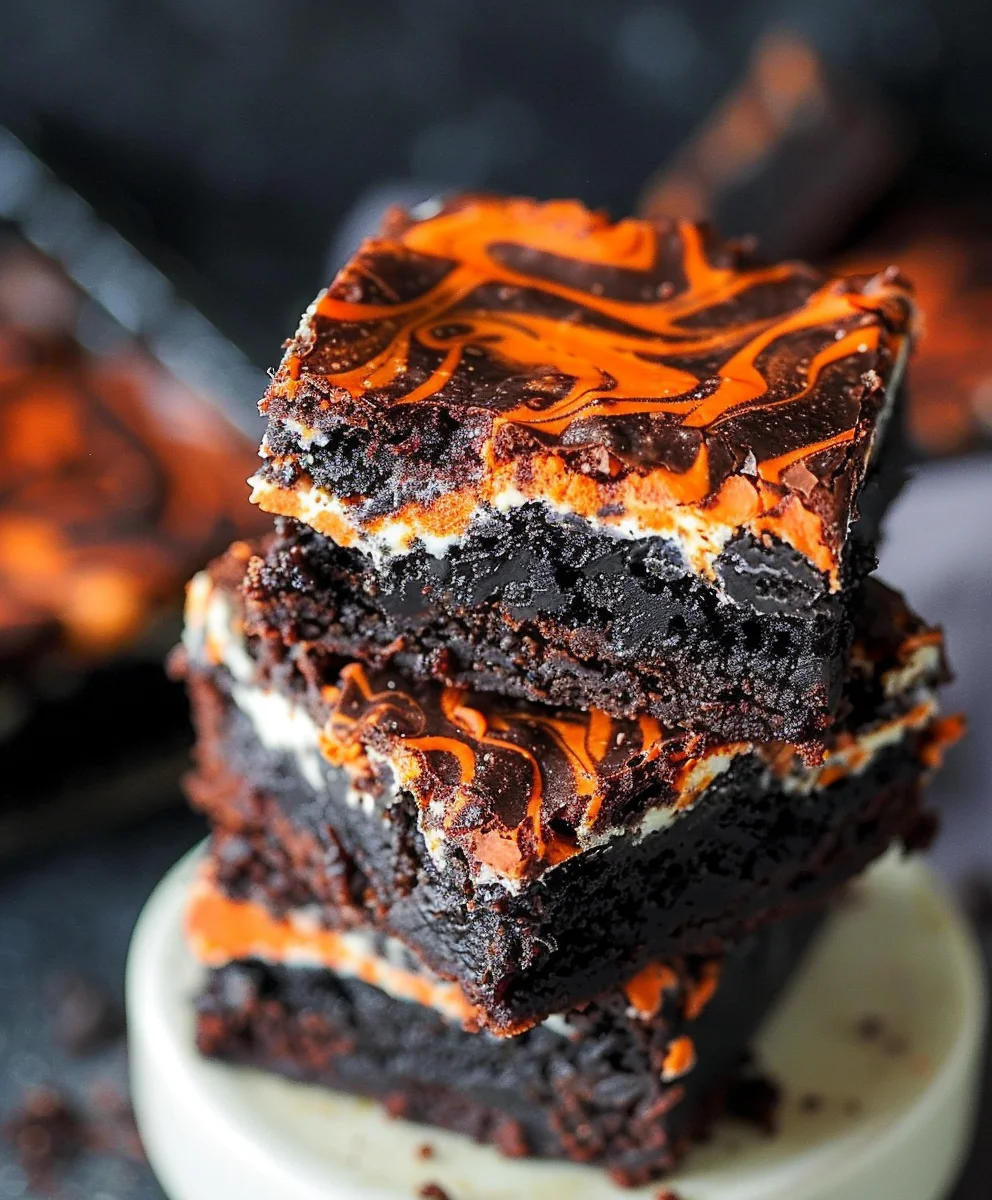 Halloween Frischkäse Swirl Brownies – Gruselig Lecker!