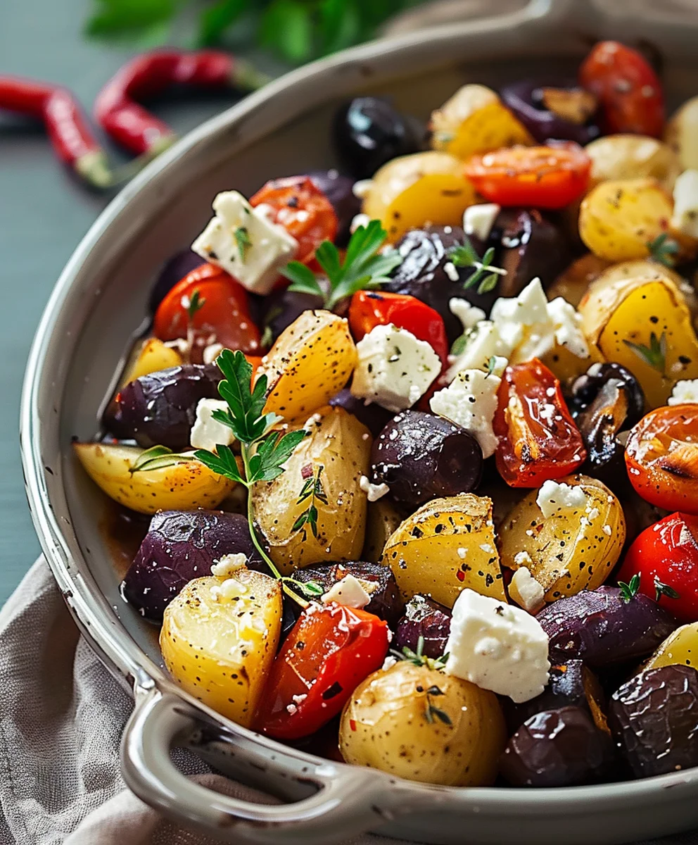 Köstliche Feta Kartoffeln mit Ofengemüse – Schnell gemacht