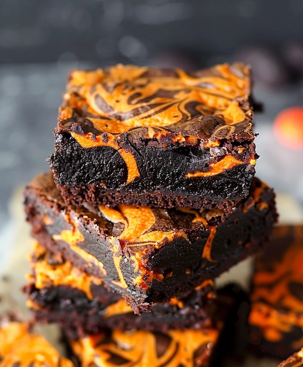 Halloween Frischkäse Swirl Brownies – Gruselig Lecker!