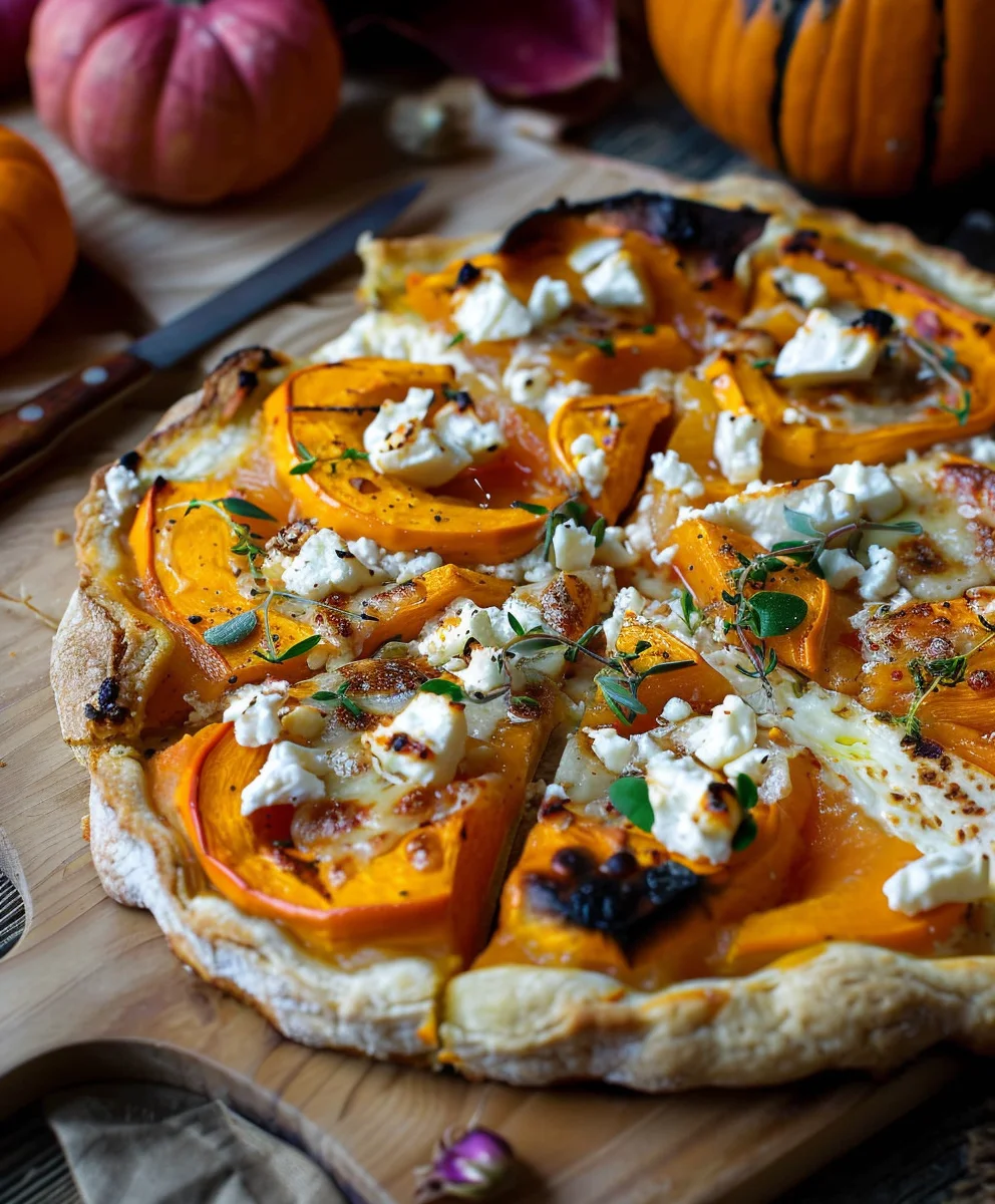 Kürbis Flammkuchen mit Feta – Dein herbstlicher Genussmoment!