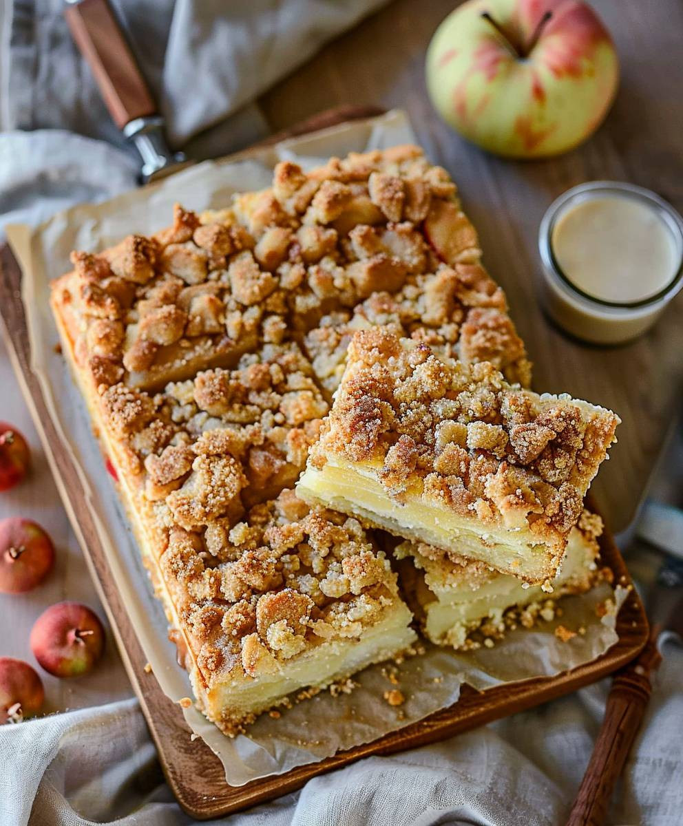 Apfelkuchen mit Pudding Streusel