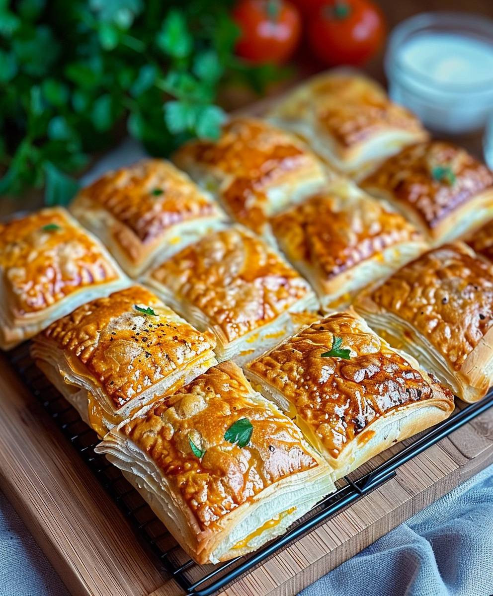 Käse Schinken Blätterteigtaschen