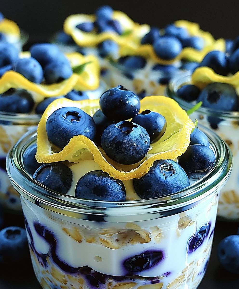 Zitronen Blaubeer Overnight Oats