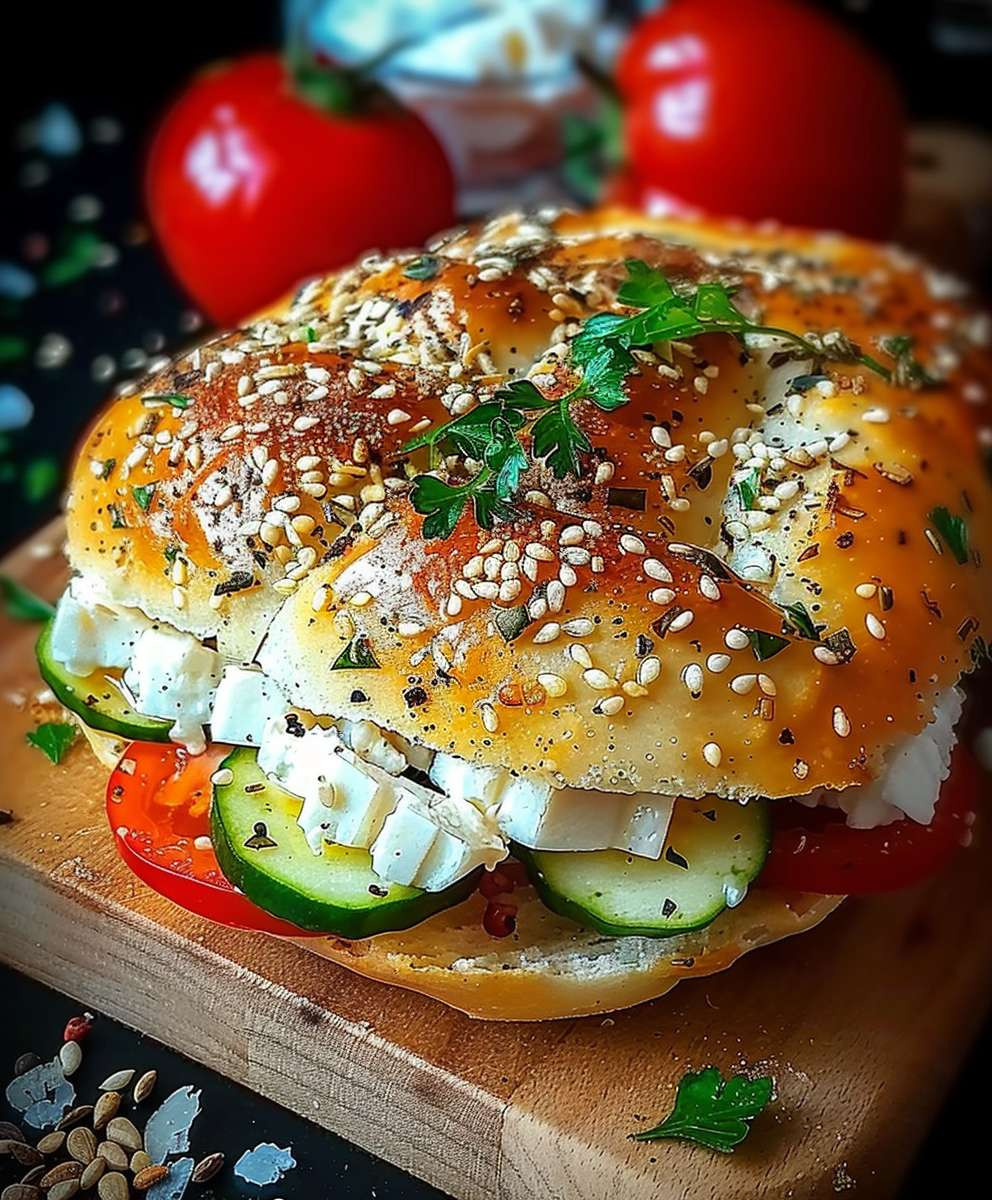 Heißer Schafskäse Fladenbrot