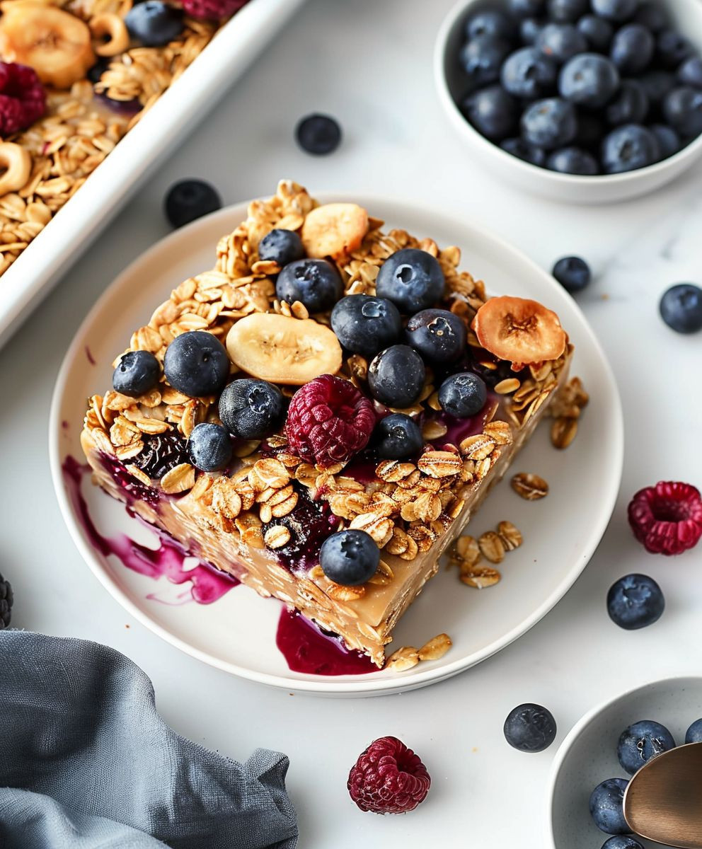 Veganes Gebackenes Haferflocken Frühstück