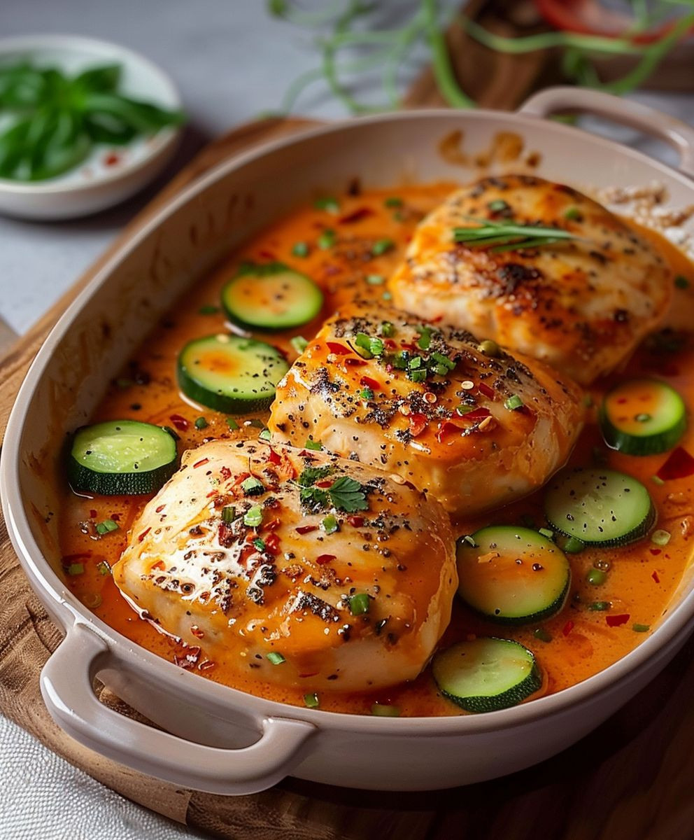Hähnchenbrust Gemüse Ofen Mittagessen