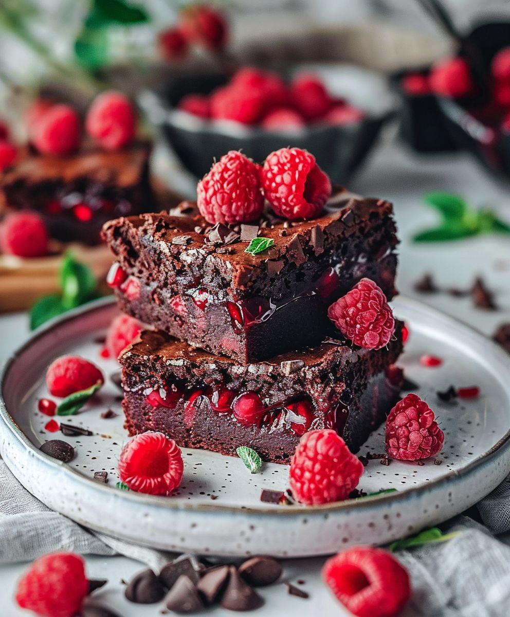 Saftige Himbeer Schoko Brownies