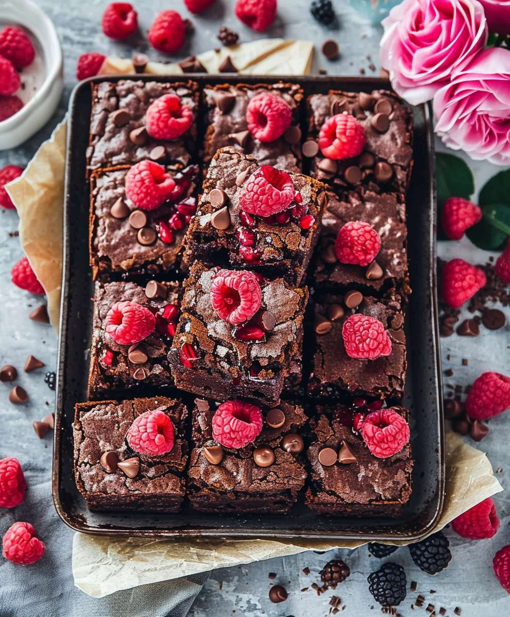 Saftige Himbeer Schoko Brownies