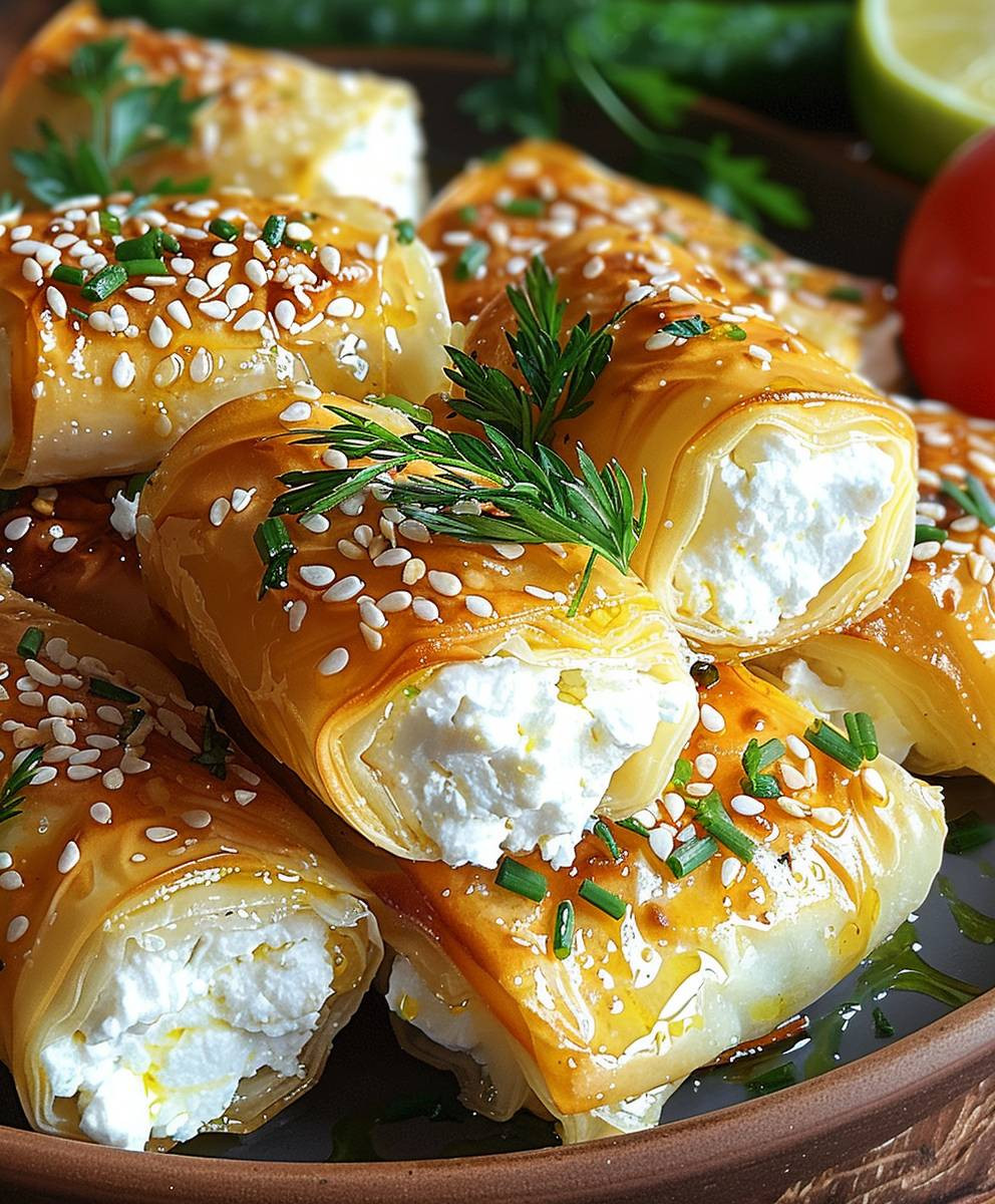 Knusprige Feta Röllchen Ofen