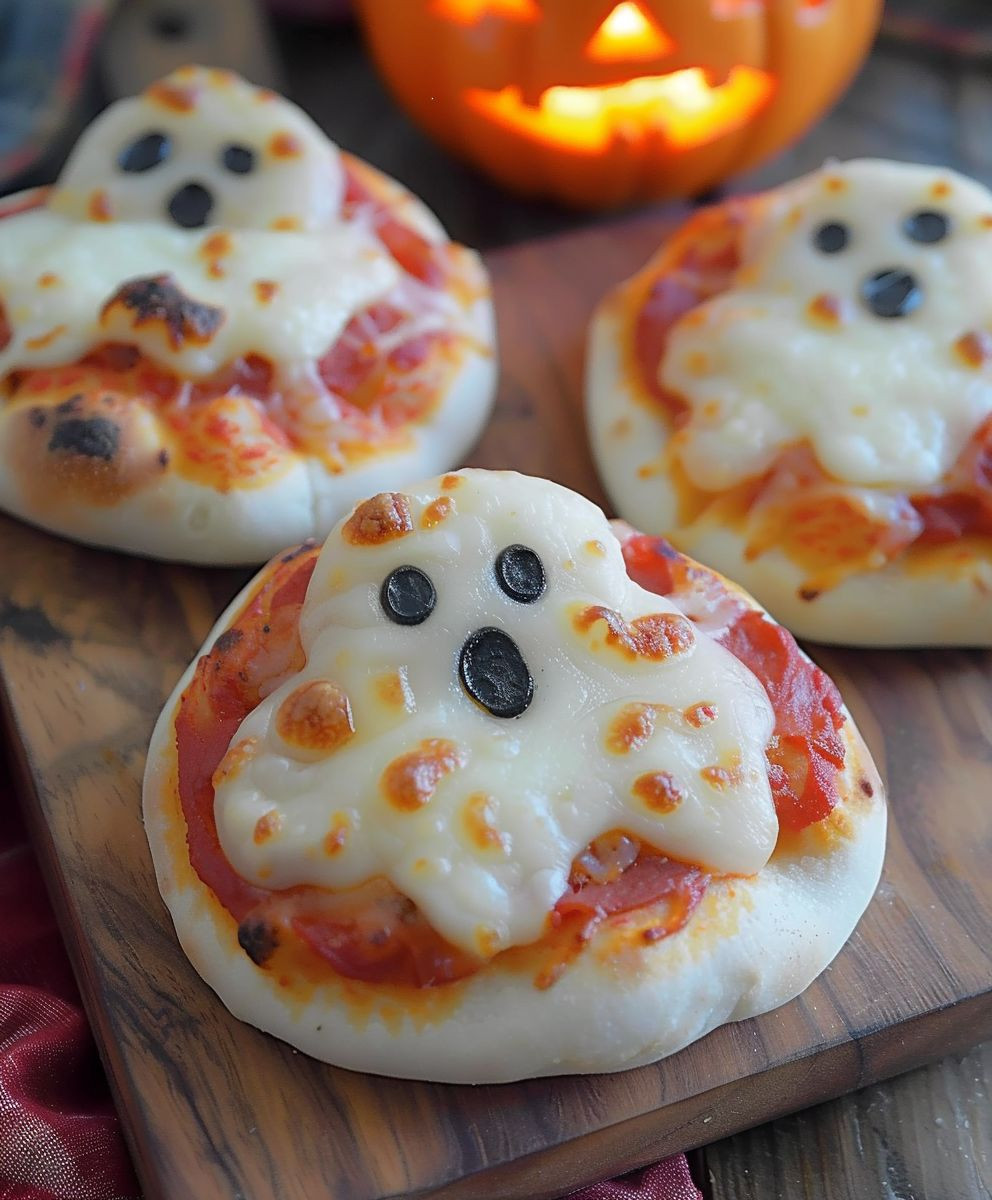 Mini Geister Pizza Halloween
