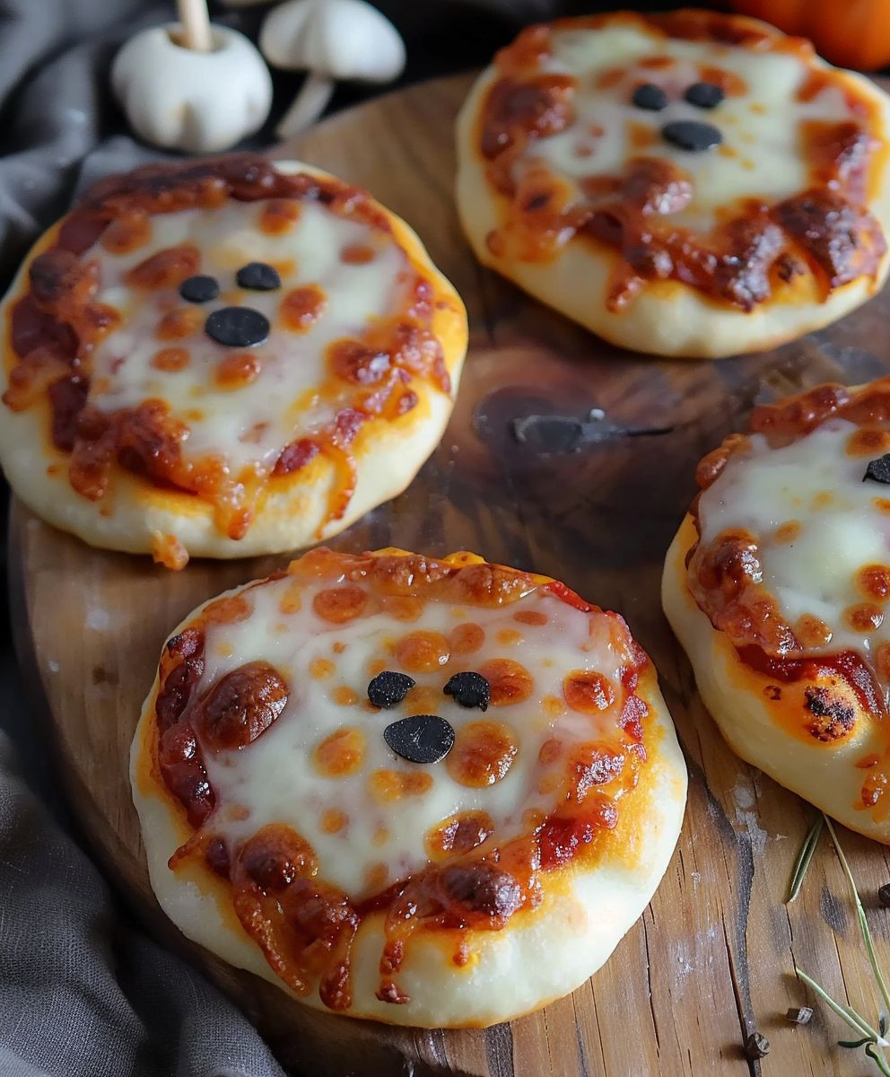 Mini Geister Pizza Halloween