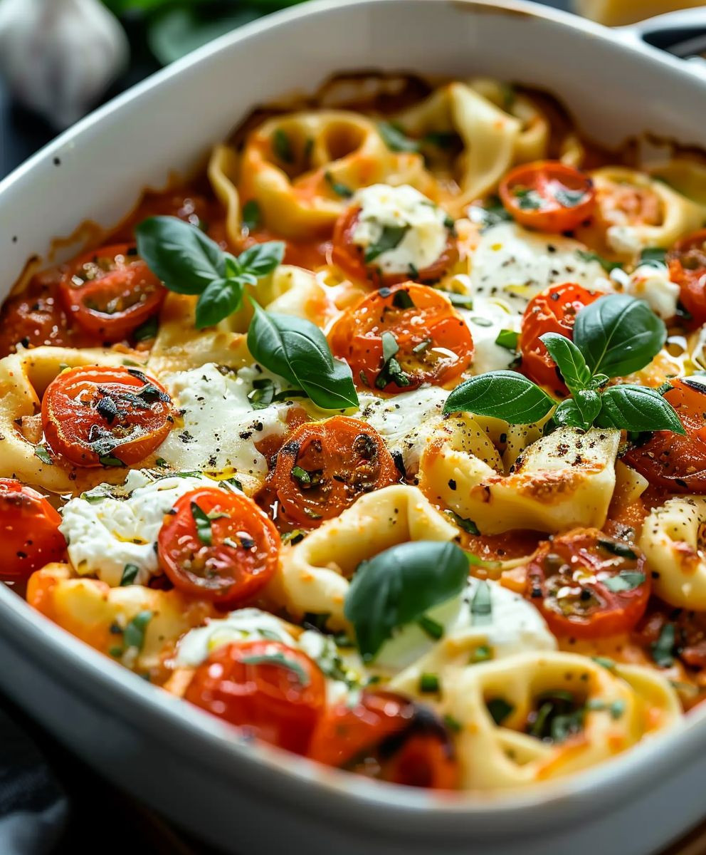 Tortellini Auflauf Tomaten Mozzarella