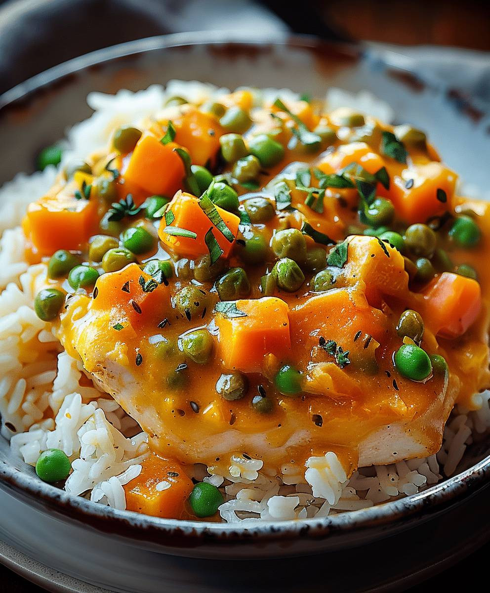 Gemüse Reis Frischkäse Sauce