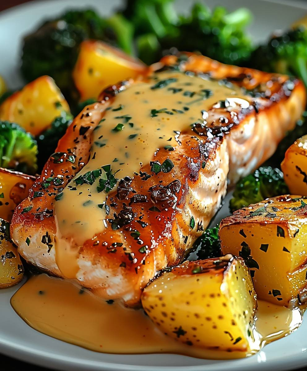 Zitronenbutterlachs Kartoffeln Brokkoli