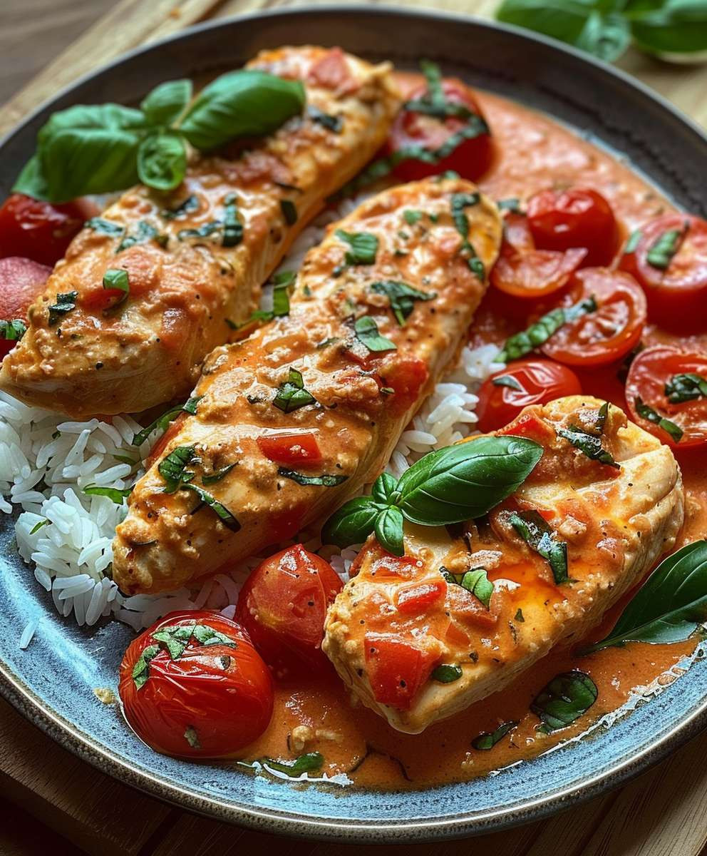 Tomaten Hähnchen mit Reis