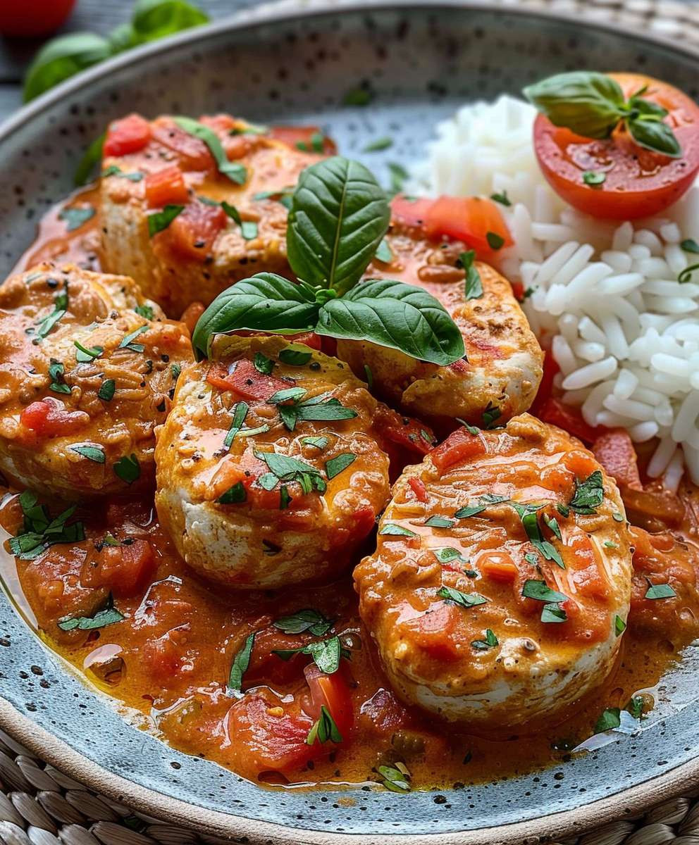 Tomaten Hähnchen mit Reis