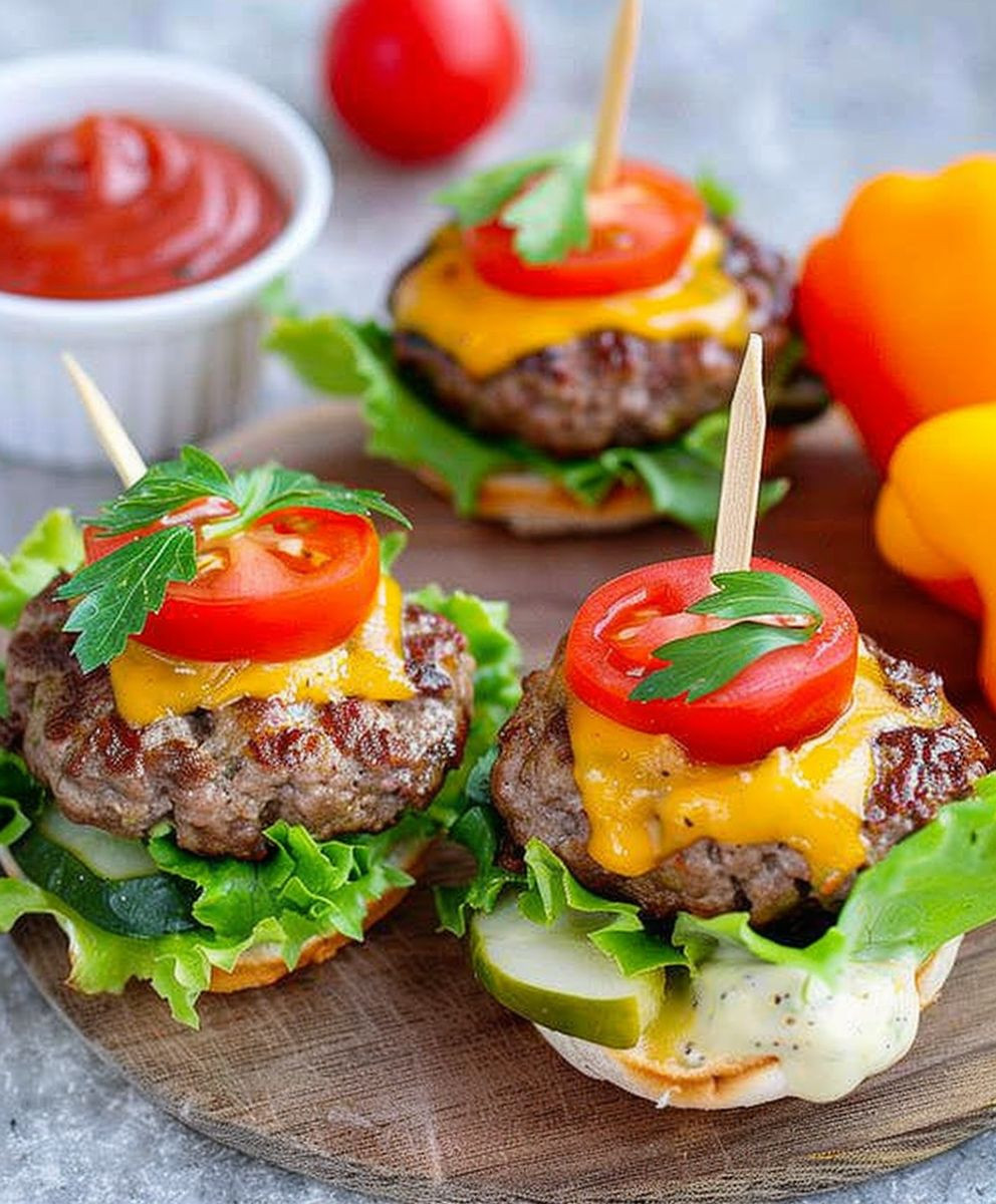 Low Carb Burger Spieße