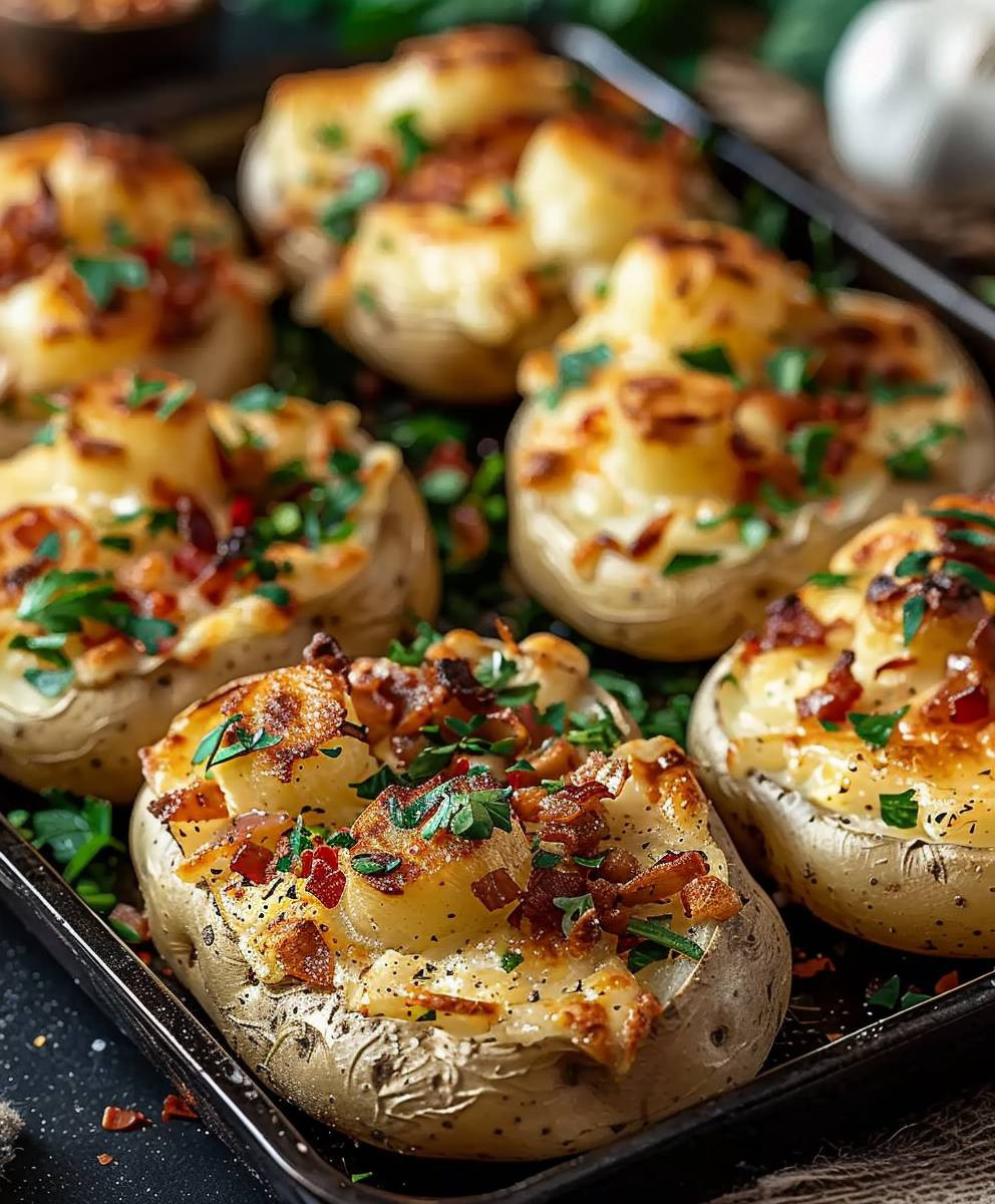 Gefüllte Kartoffeln Flammkuchen Art