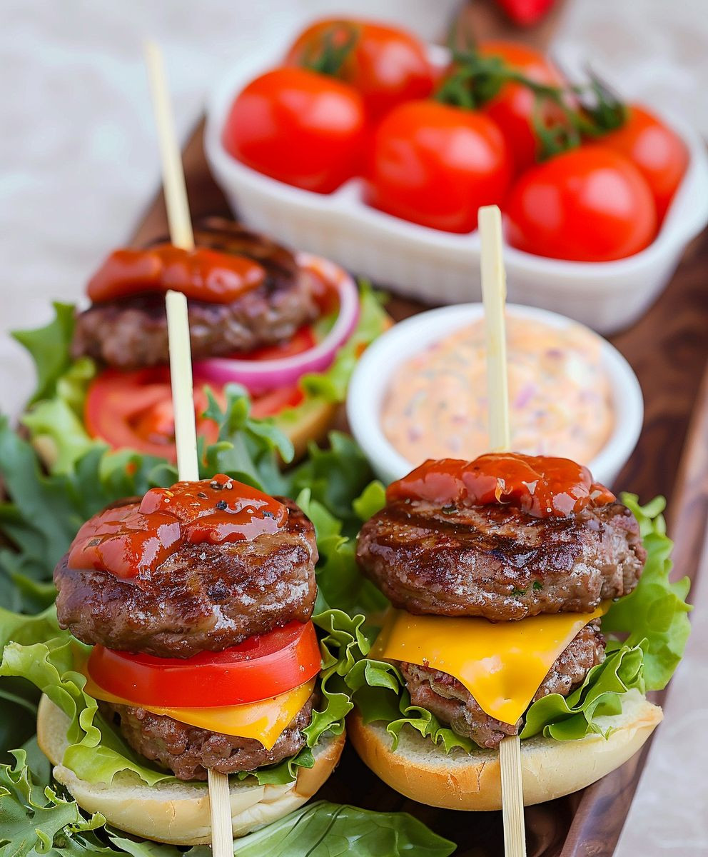 Low Carb Burger Spieße