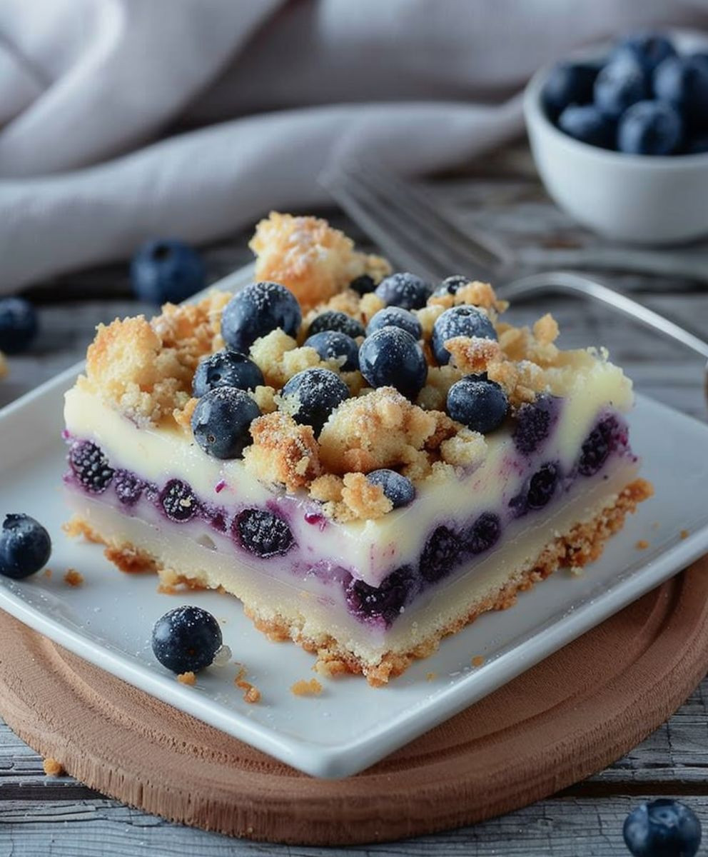 Heidelbeerkuchen Topfen Streusel