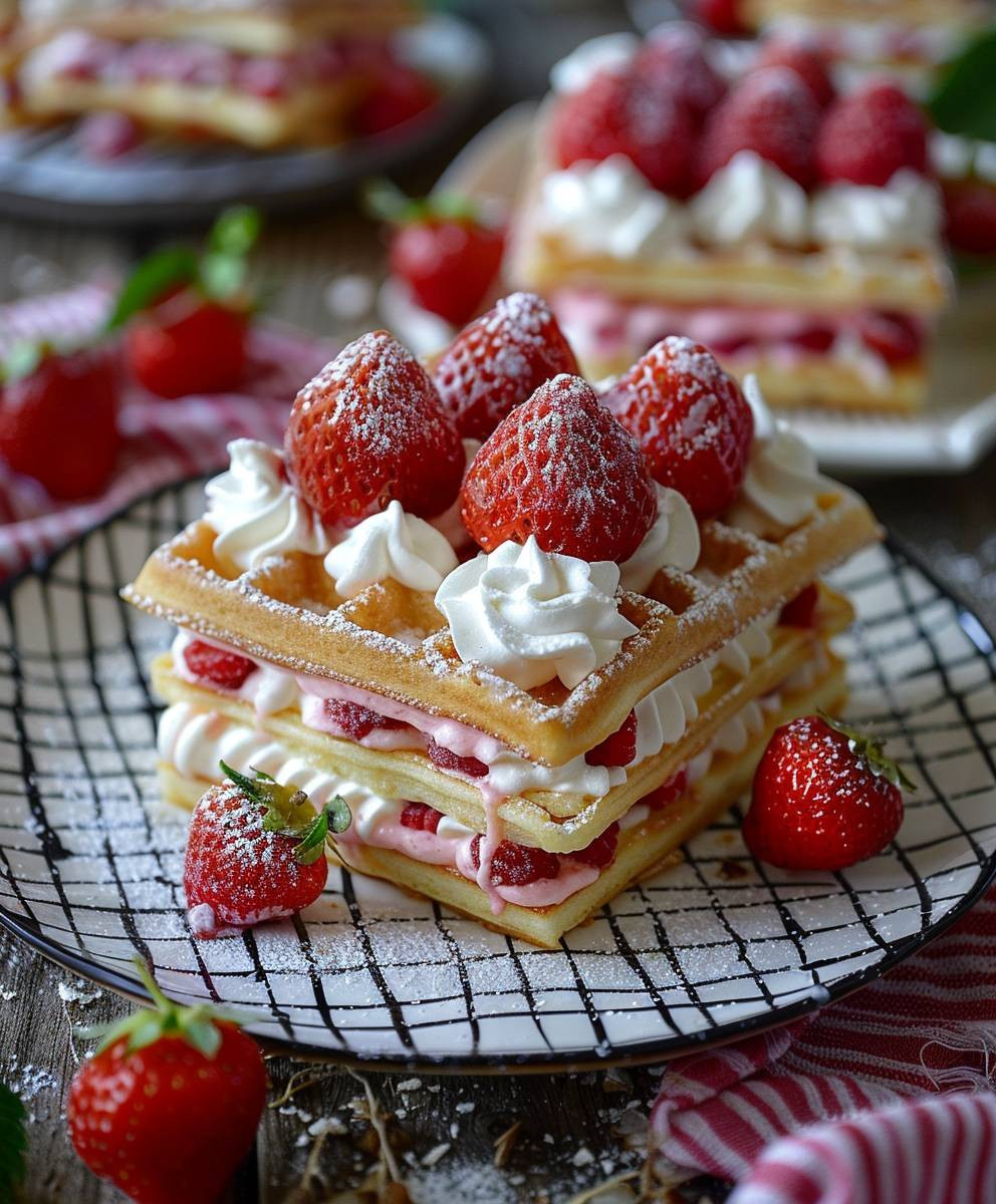 Erdbeerwaffelkuchen ohne Backen