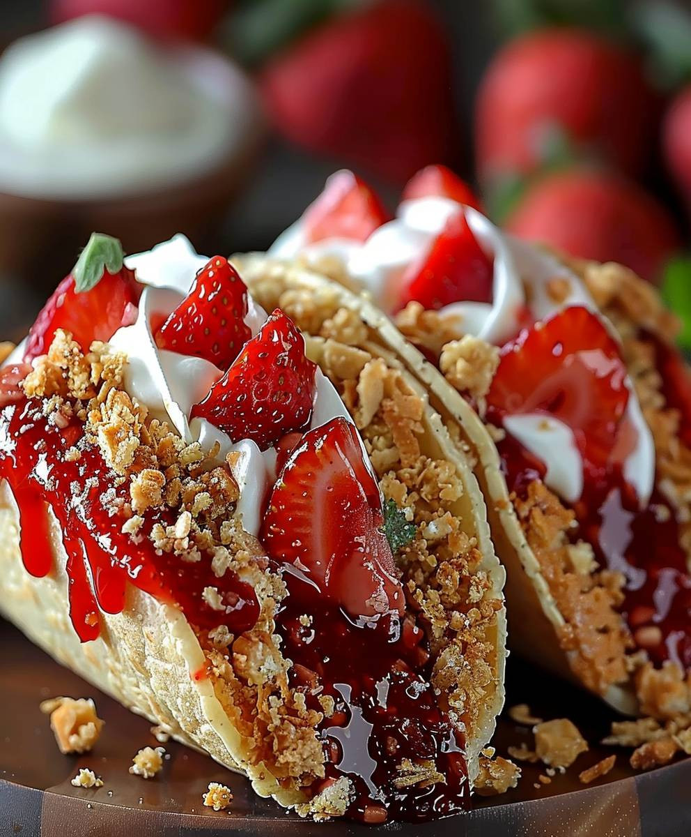 Erdbeer Crunch Cheesecake Tacos