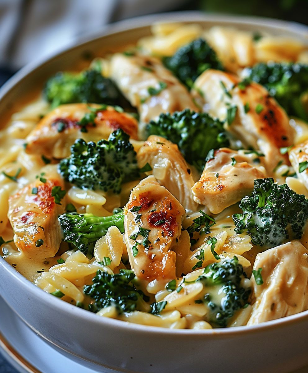 Brokkoli Hähnchen Orzo